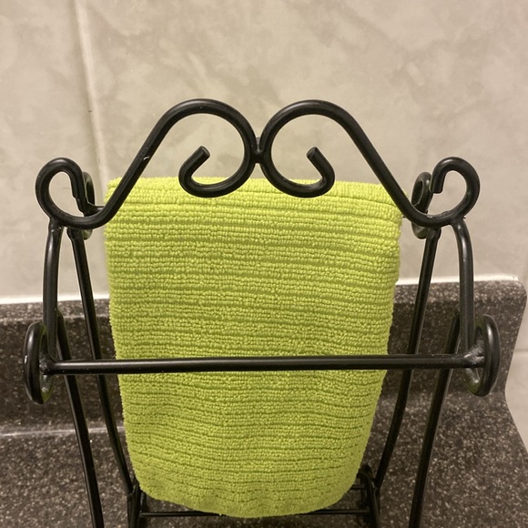 Shiny Black Wrought Iron Hand Tip Towel Rack or Jewelry Stand - Picture 11 of 11